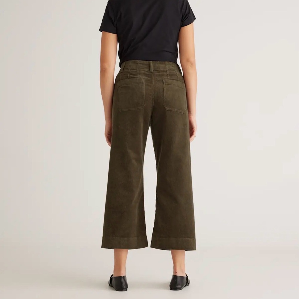 Organic Stretch Corduroy Cropped
Wide Leg Pants in Seaweed Green - Picture 4 of 5